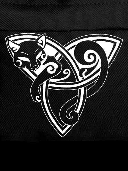 Celtic cat resting (white)