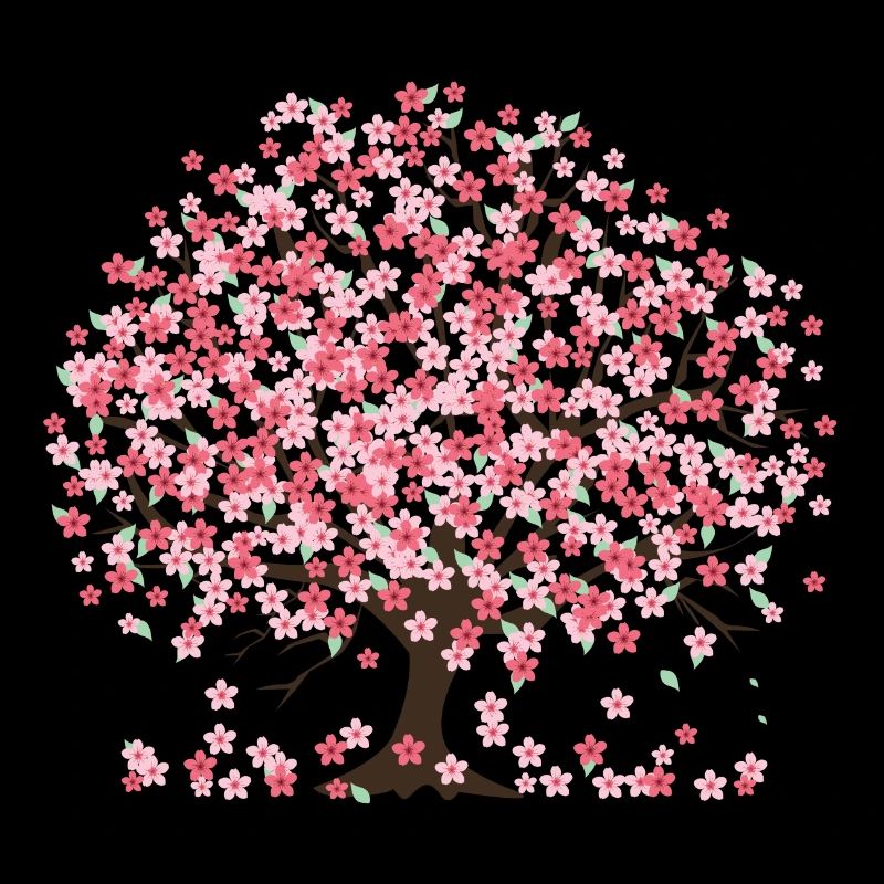 Cherry Blossom tree and petals