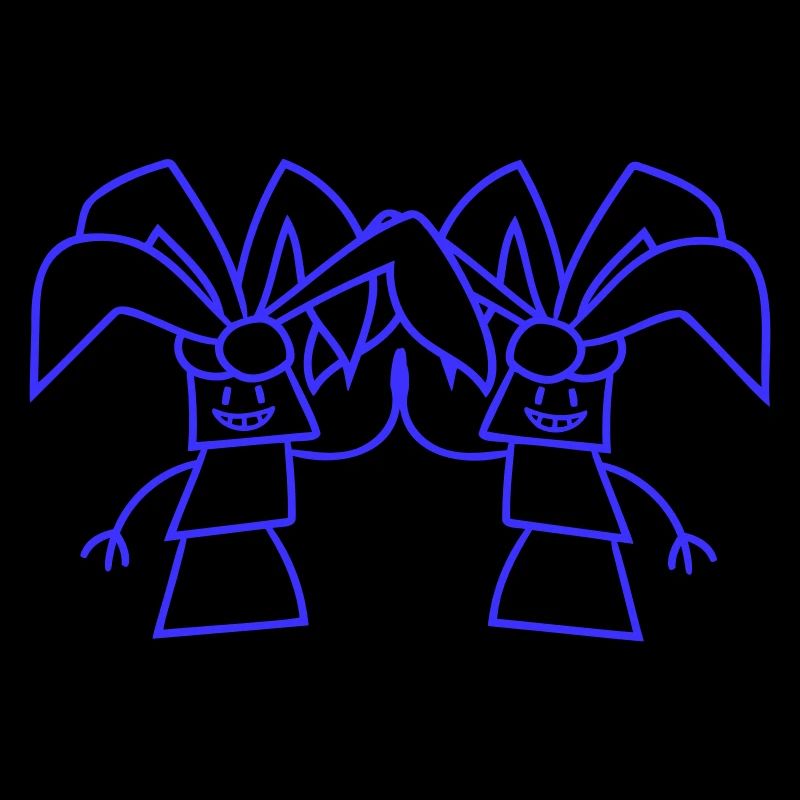 2 Funny Cute Palm Trees Greeting Comic Face Team