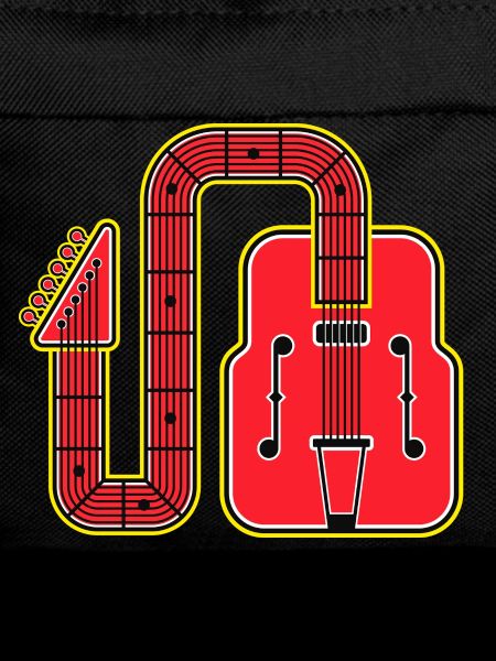 Red Abstract Shape Retro-Gitarre
