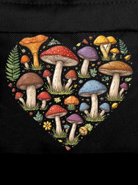Mushroom Heart Forest Mosaic