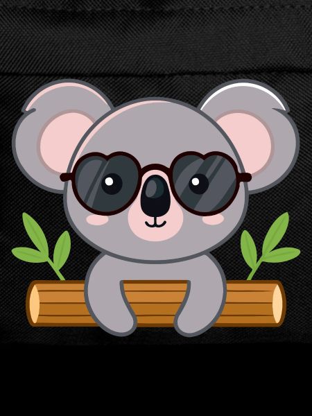 Chic koala on log with glasses