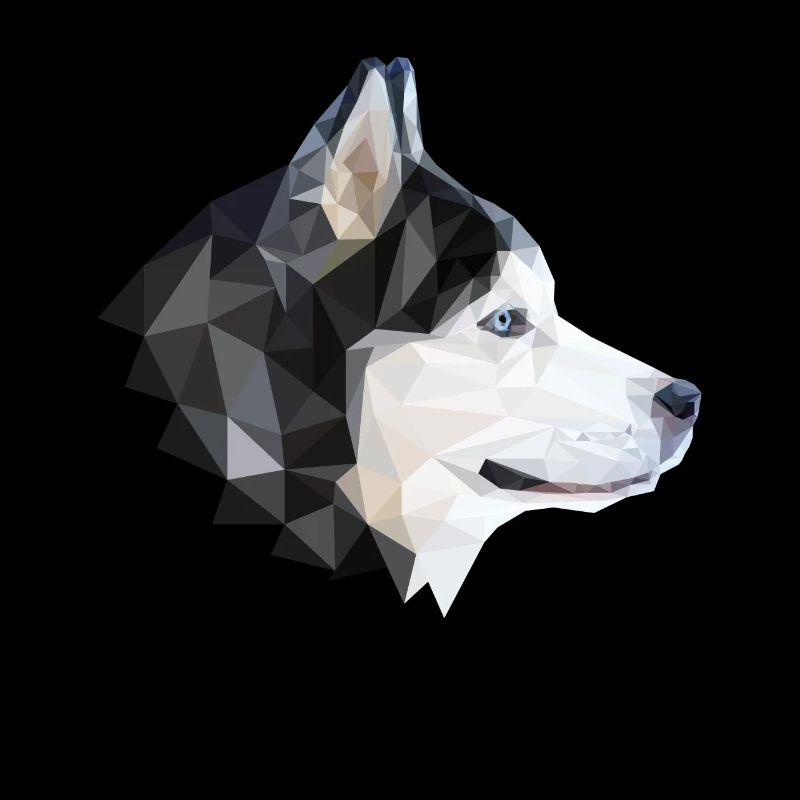 Dog Husky Polygon