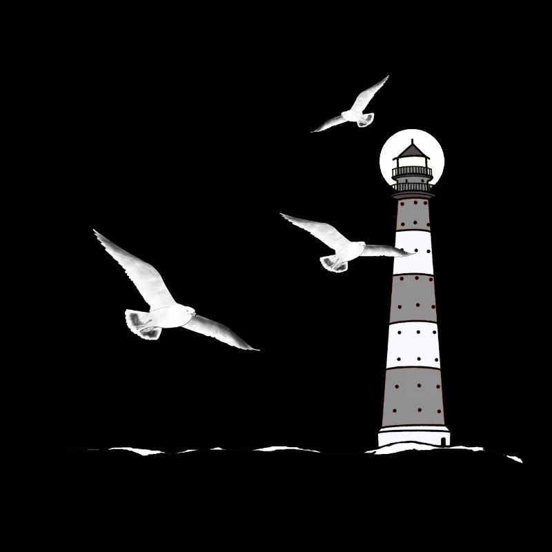 Lighthouse, Seagulls
