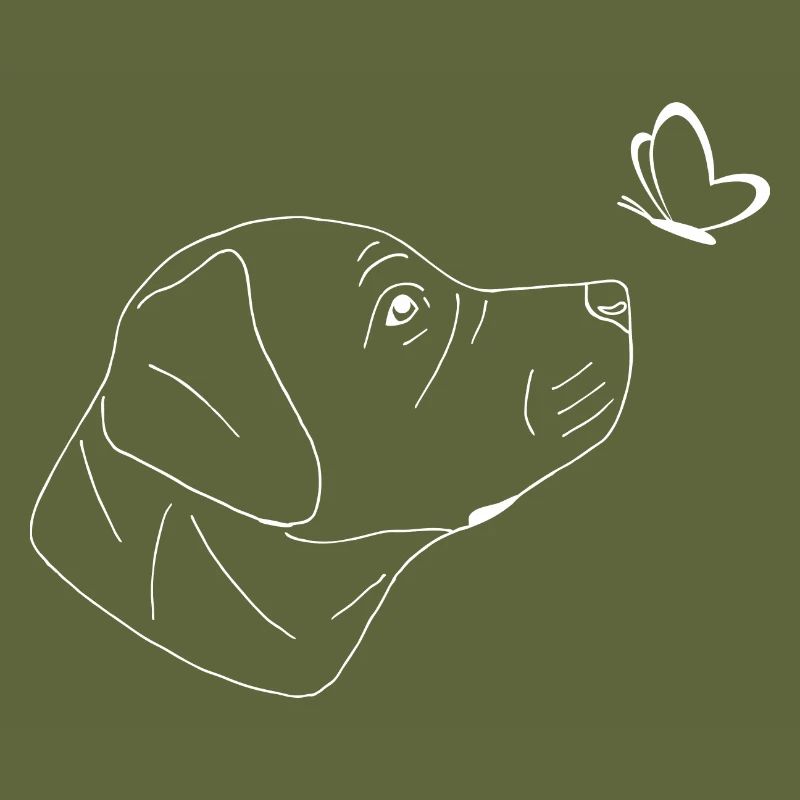 Super süßer Labrador mit Schmetterling