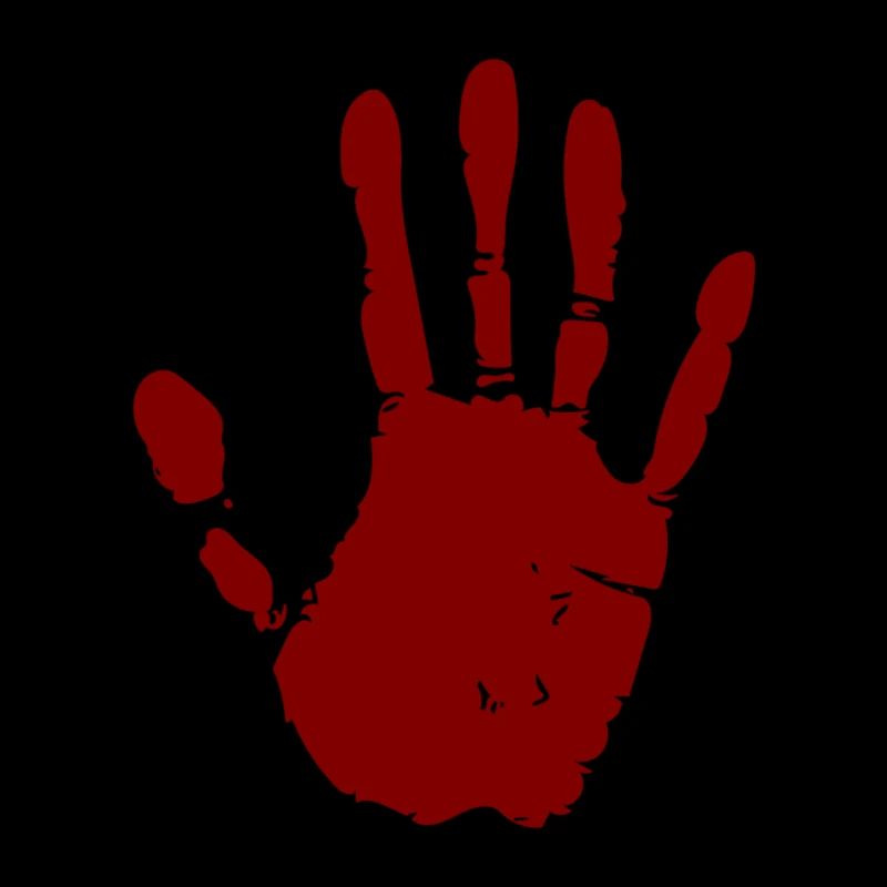 Empreinte de main sanglante