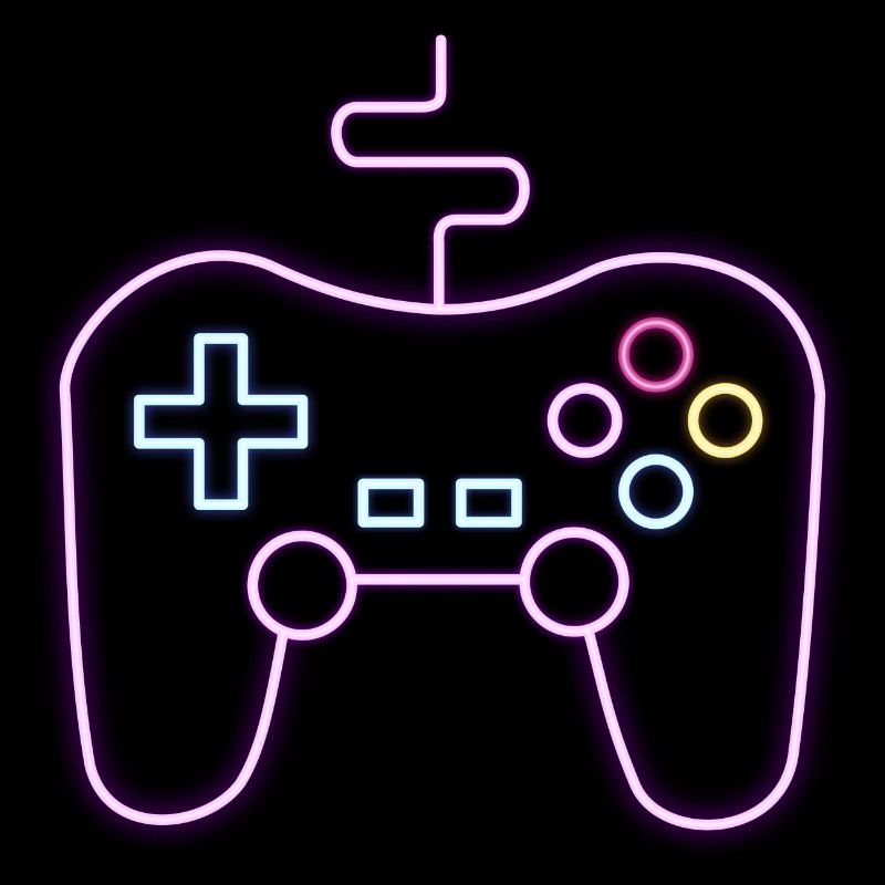 Neon Gamepad Gamer