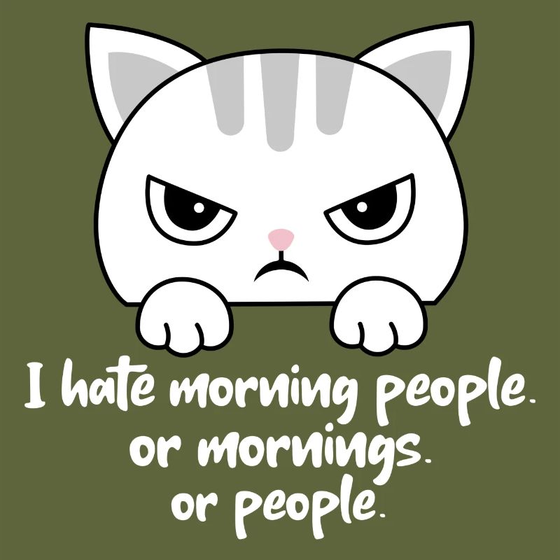 Ich hasse Morgenmenschen oder Morgen oder Menschen. Katze