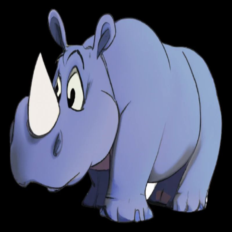 Kawaii Cartoon Rhino