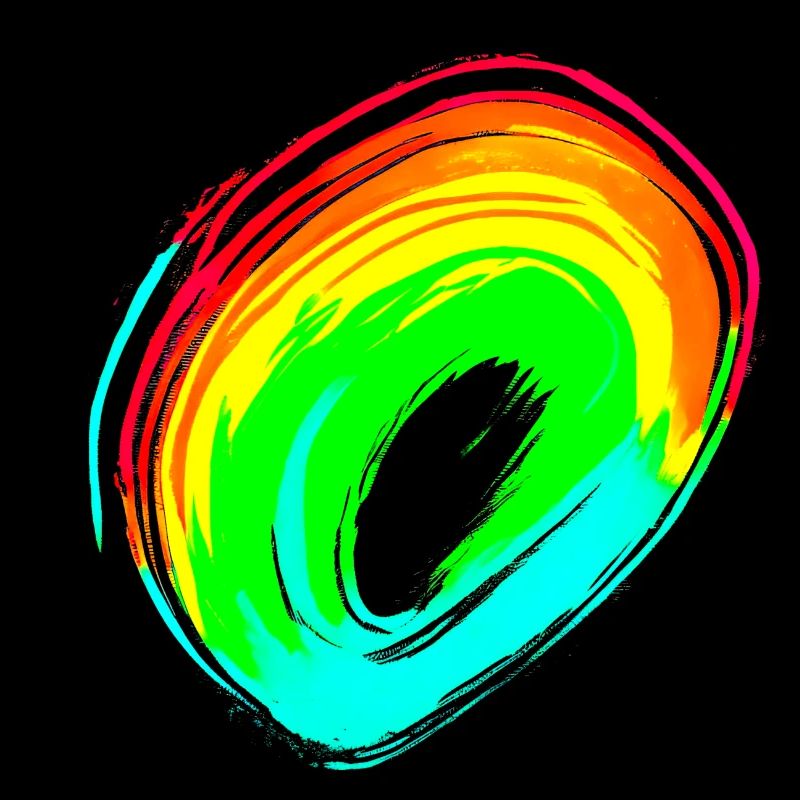 Rainbow dégradé coloré cool rétro tendance Art 3