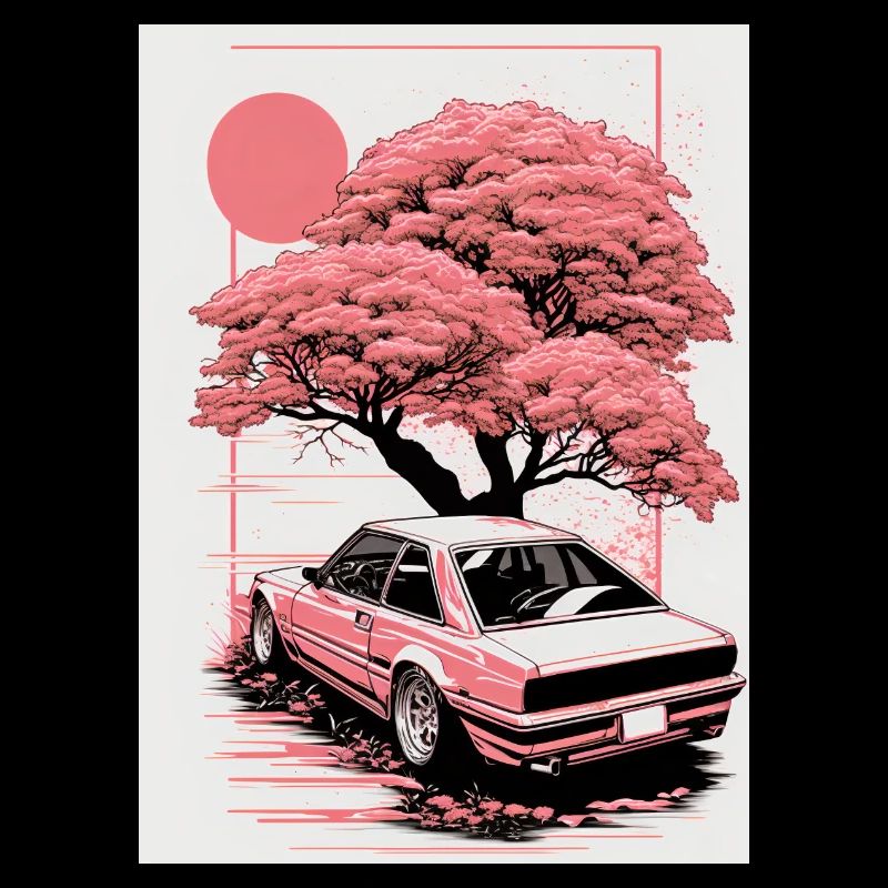 Vintage Kirschblüten Sakura Auto Design