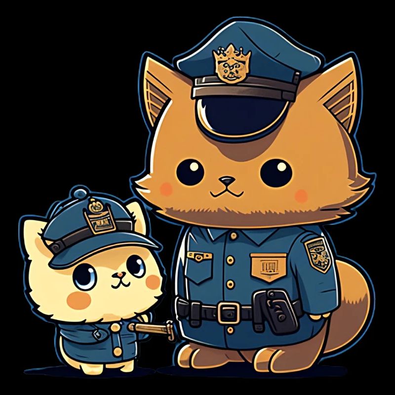 kawaii Katze Polizei