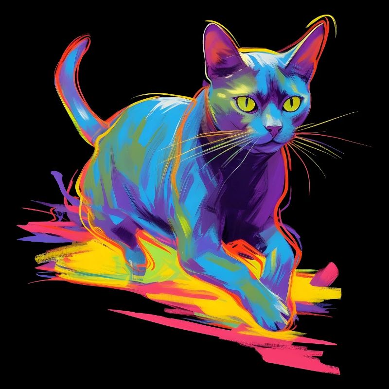 Néon de chat coloré