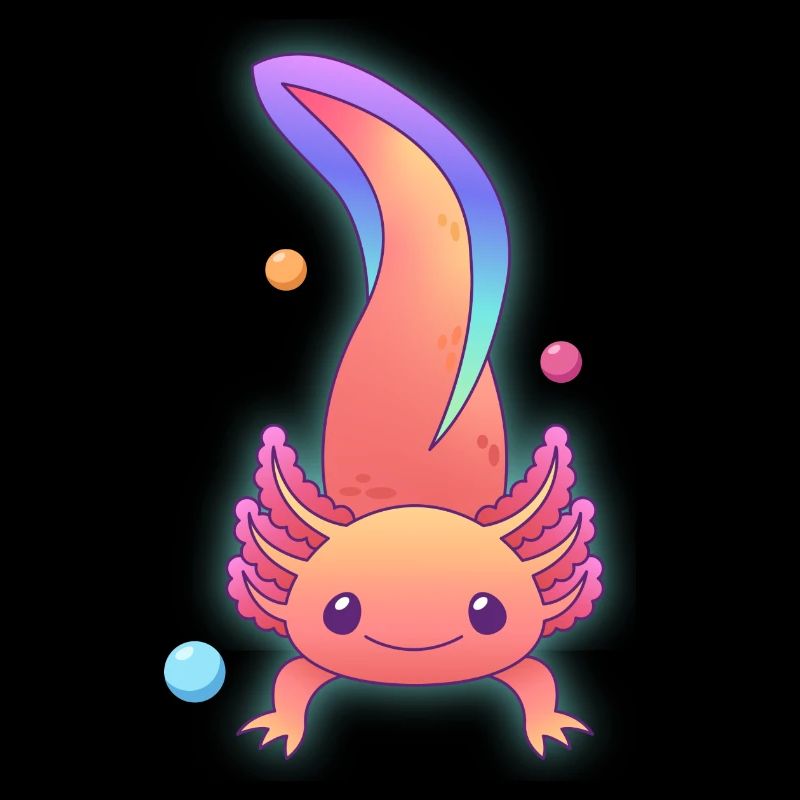 Conception colorée d’axolotl pour les amateurs d’axolotl