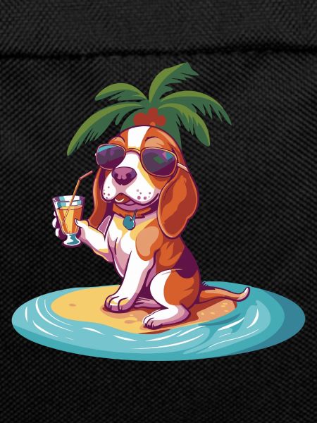 Beagle Dog Summer Beach Comic