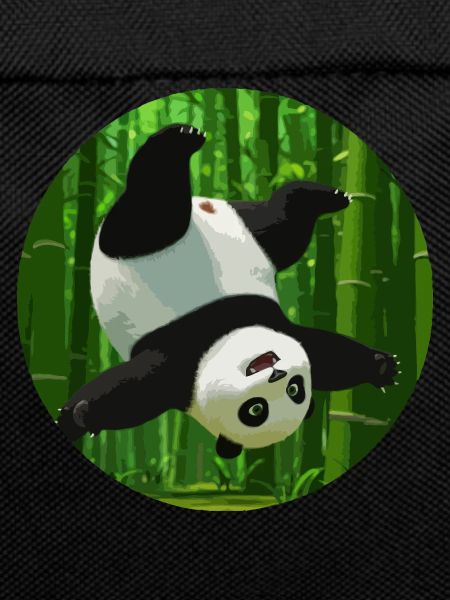 Panda making a somersault