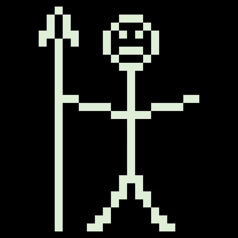 Stick figure warrior pixelart