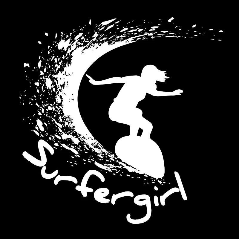 Surfer girl wave surfboard