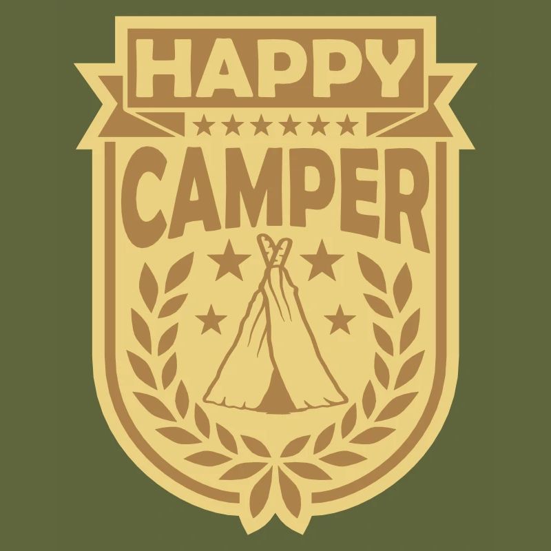 Urlaub Happy Camper Logo