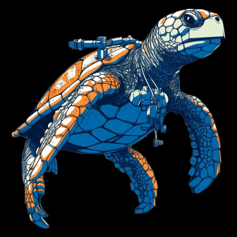 Sea turtle as a diver