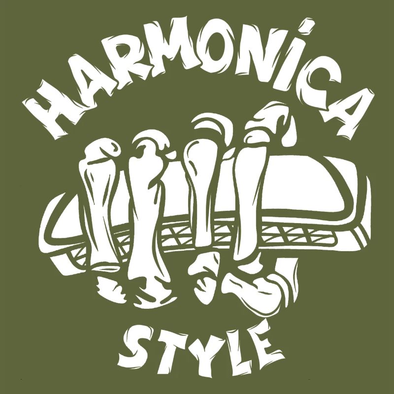 Hand-style harmonica skeleton harmonica player