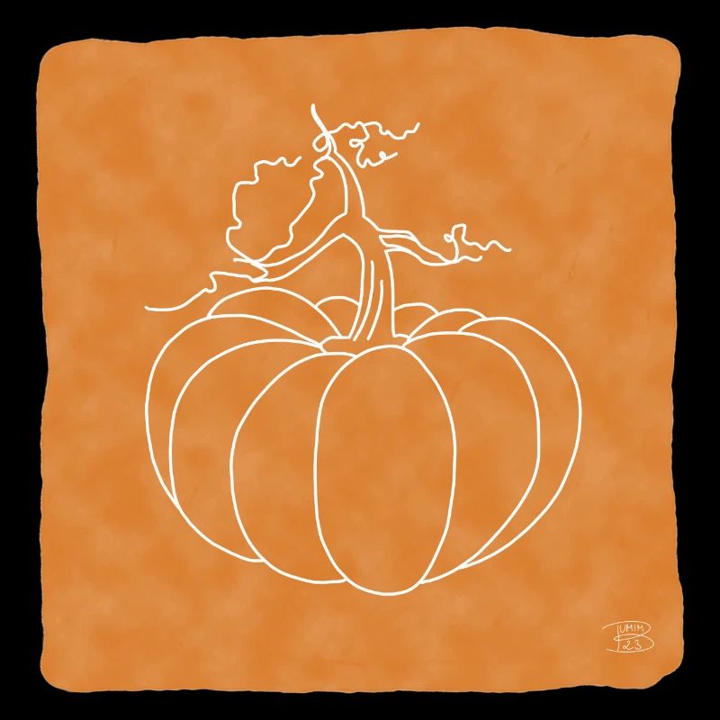 "Pumpkin", boho line art design, series "Halloween"