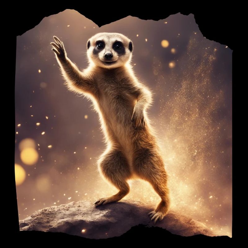 Tanzendes Erdmännchen in Glitzer