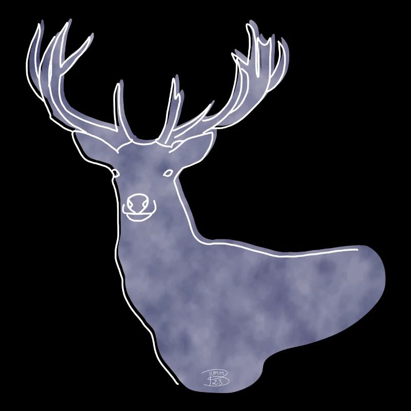 "Deer", Boho Line Art Design, Series "Woods"