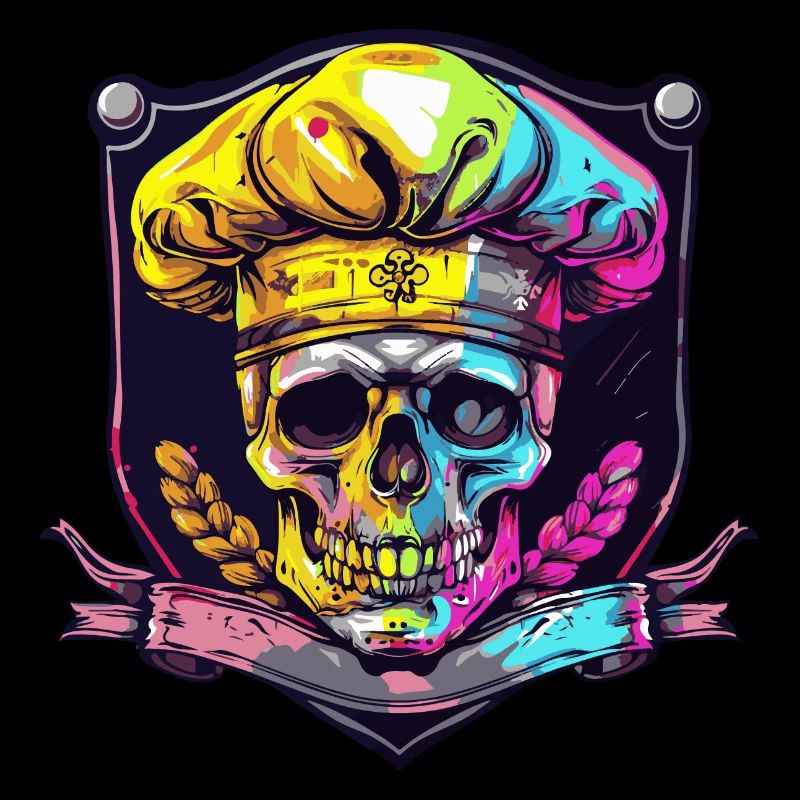 Totenkopf Skelett Chefkoch
