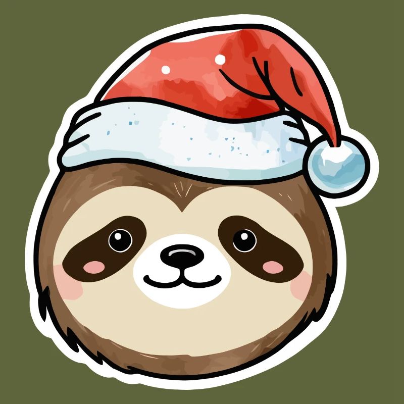 Sloth Christmas Drawing