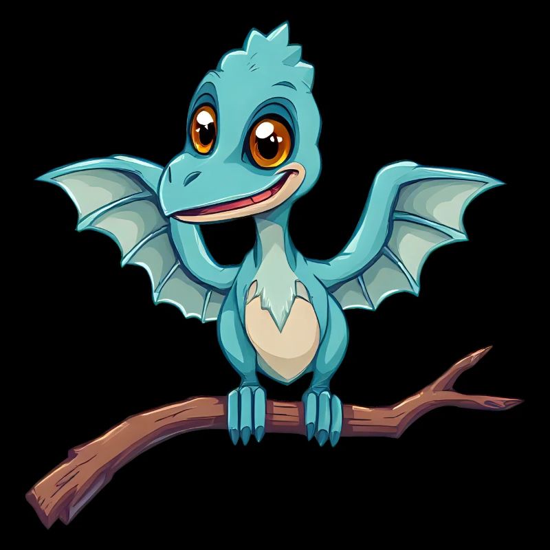 Mystical Blue dinosaur Takes Flight