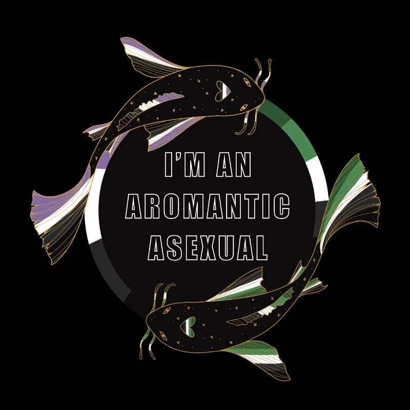 🌊 Aro Ace Koi – Flow With No Labels 💜🤍🖤💚