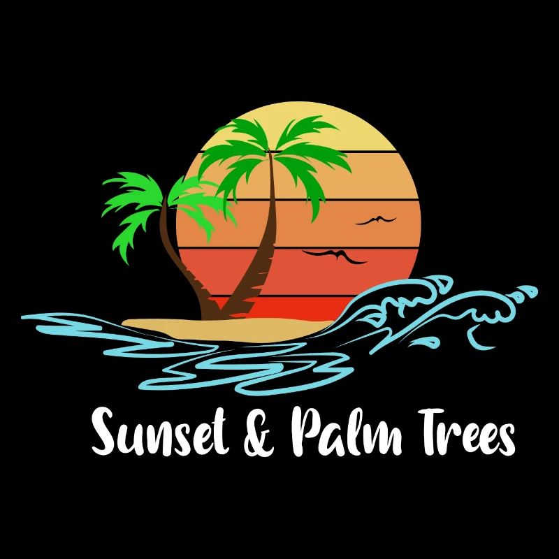 sunset & palm trees