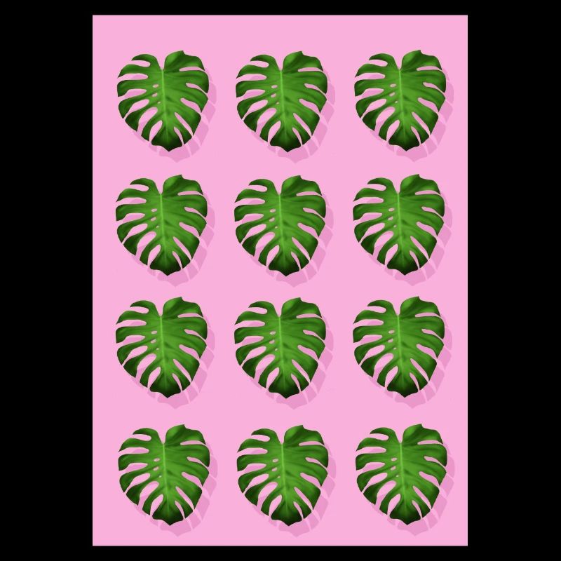 Feuille tropicale rose de Monstera