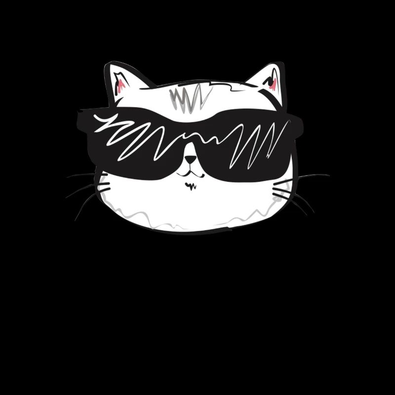 White cat with sunglasses