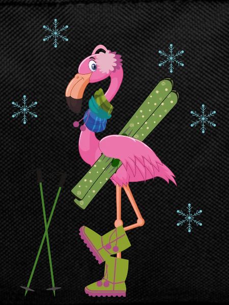 Winter flamingo ski