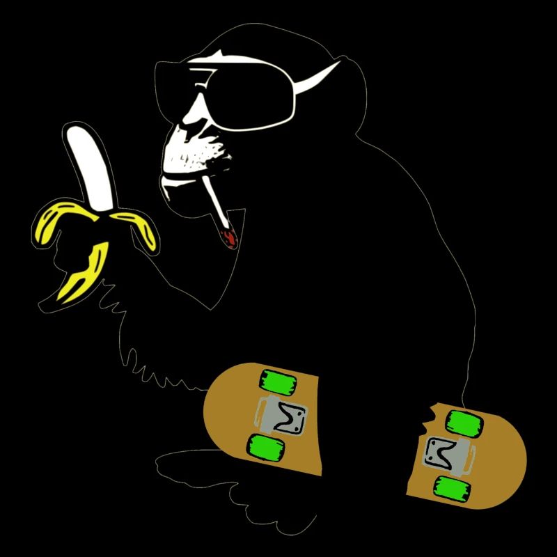 singe de planche à roulettes