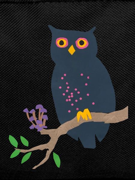 Owl and mushrooms