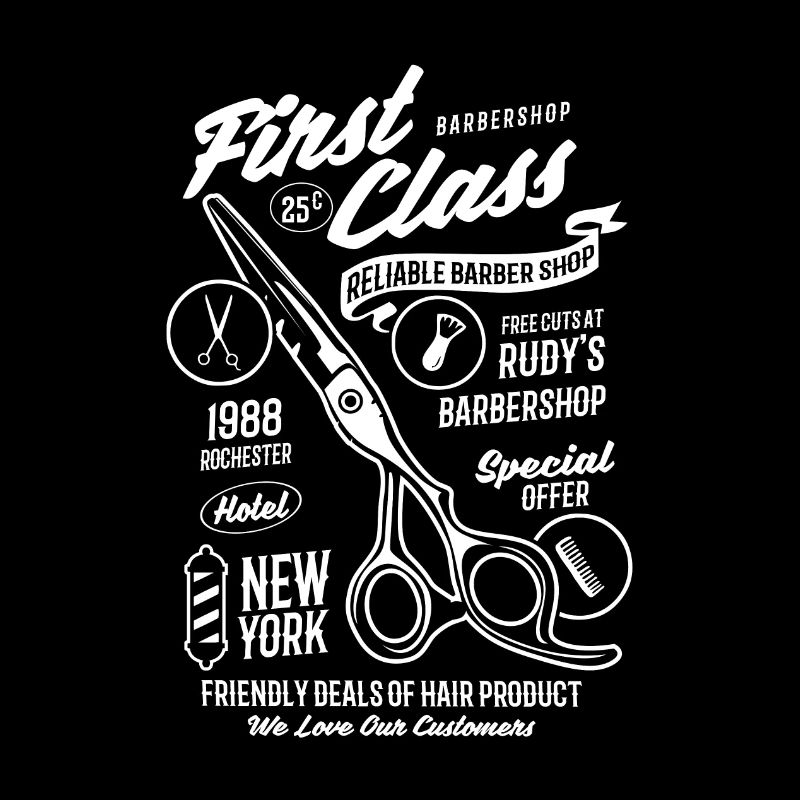 First Class Barber Vintage Barber Shop Schere