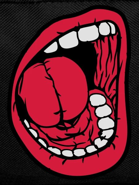 Screaming open mouth