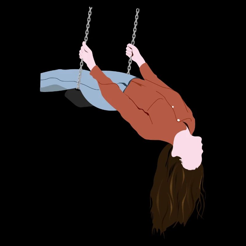 Fille sur balançoire