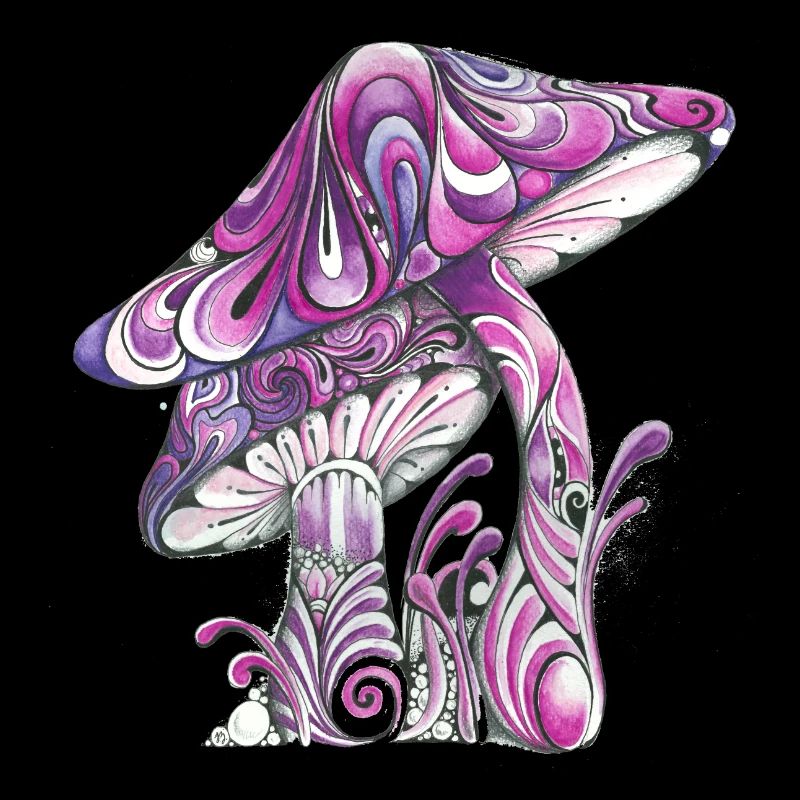 Magic Mushrooms Psychedelic Hippie Design
