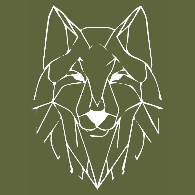 Wolf geometric white