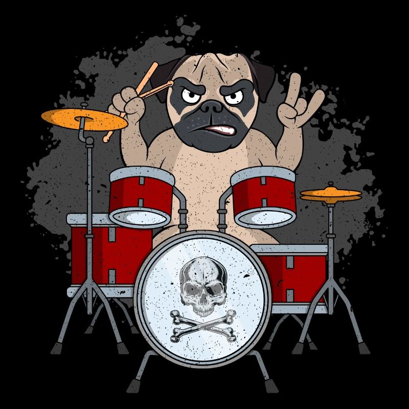 Pug on drums