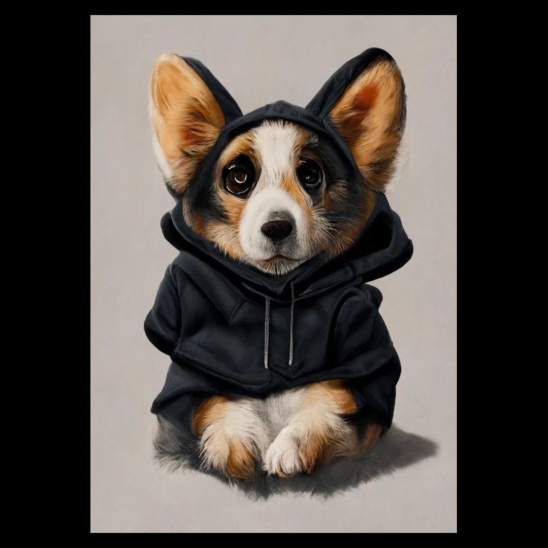 Mignon Corgi en sweat à capuche