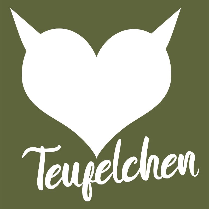 Teufelchen Wort mit Herz Devil