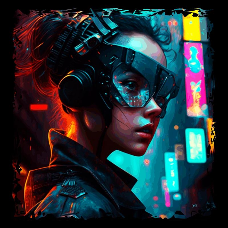 Cyborg du futur avec des implants high-tech