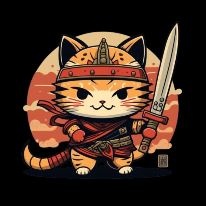 Kawaii Samurai Katze