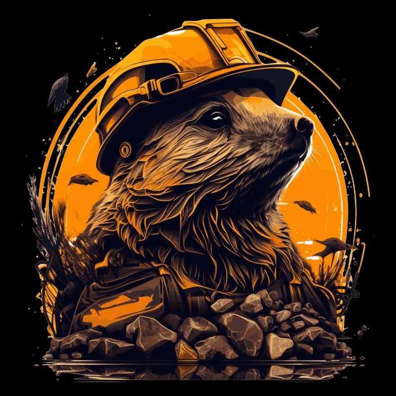 Bieber as master builder with yellow safety helmet