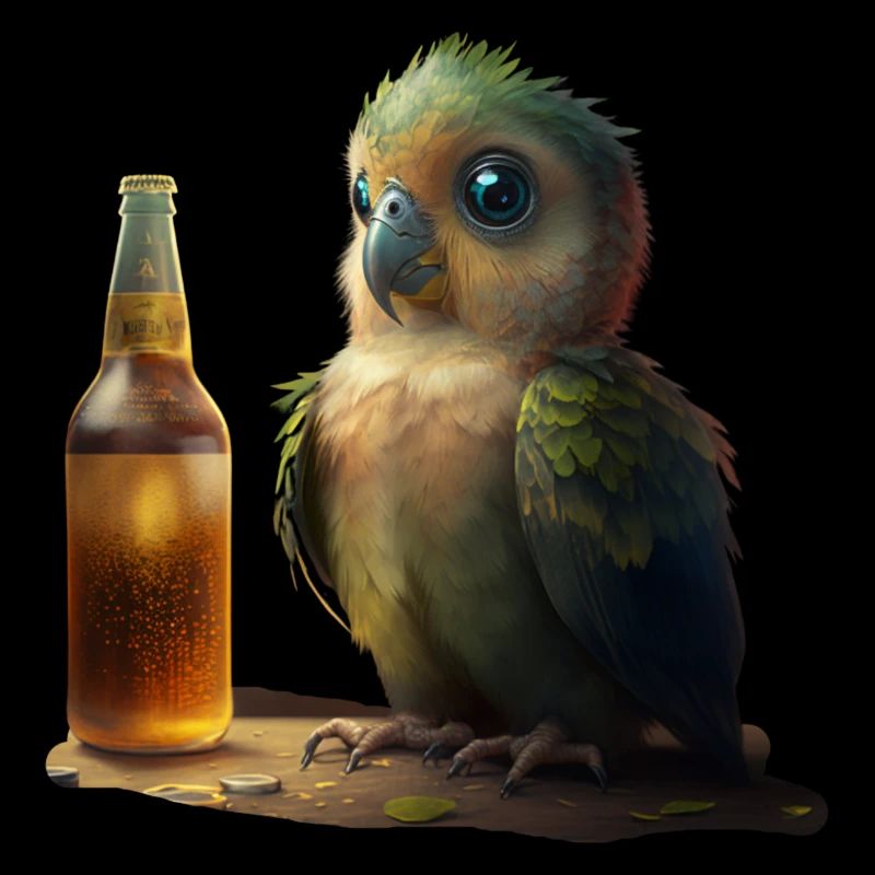 Sweet parrot with beer